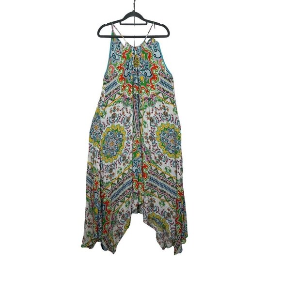 Anthropologie Ella Halter Tunic Sleeveless Handkerchief Hem Maxi Dress Size XS S - Picture 5 of 13